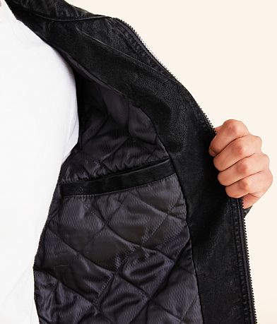 Buckle Black Distressed Faux Suede Jacket MISC_DETAIL_2
