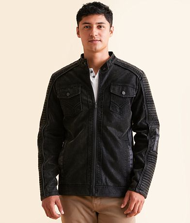Buckle Black Distressed Faux Suede Jacket FULL_RIGHT_SIDE