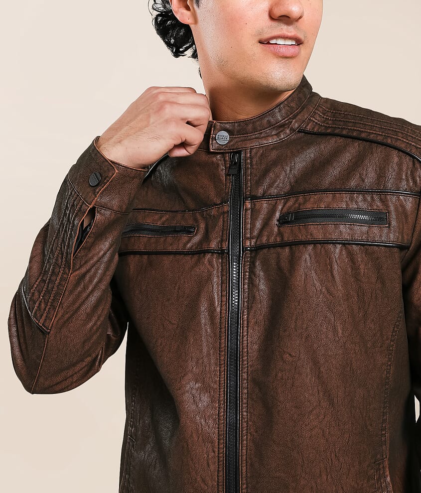 Distressed Pleather Jacket