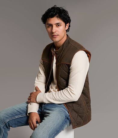 BKE Antique Quilted Vest front view