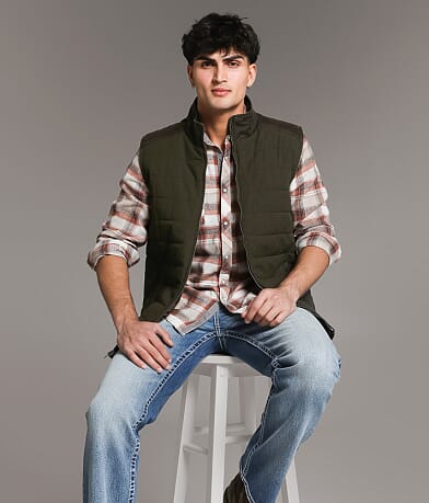 BKE Washed Canvas Vest front view