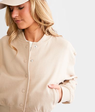 Ashley Cropped Knit Bomber Jacket MISC_DETAIL_1