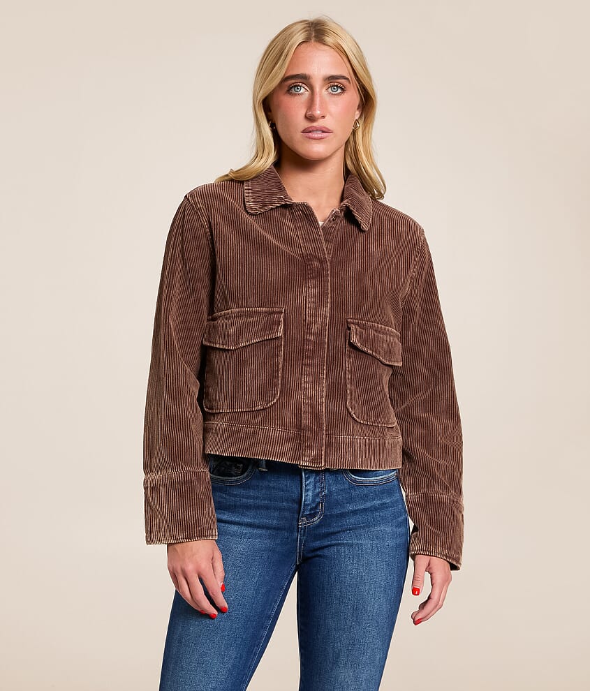 Washed Corduroy Cropped Jacket - thumbnail 2
