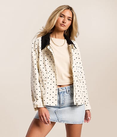 Polka Dot Denim Jacket