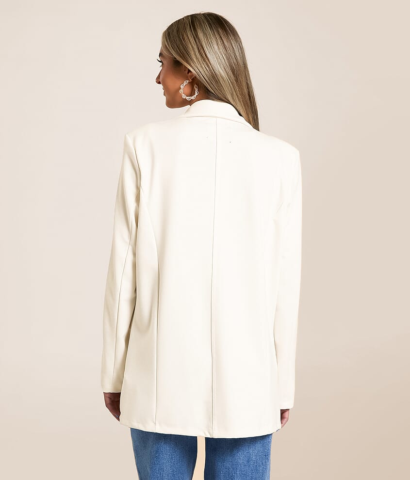 Double Button Knit Blazer - thumbnail 3