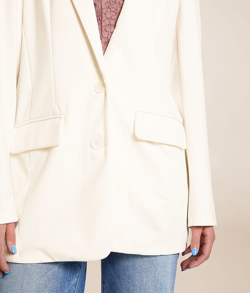 Double Button Knit Blazer - thumbnail 4