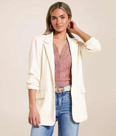 Stoosh Double Button Knit Blazer front view