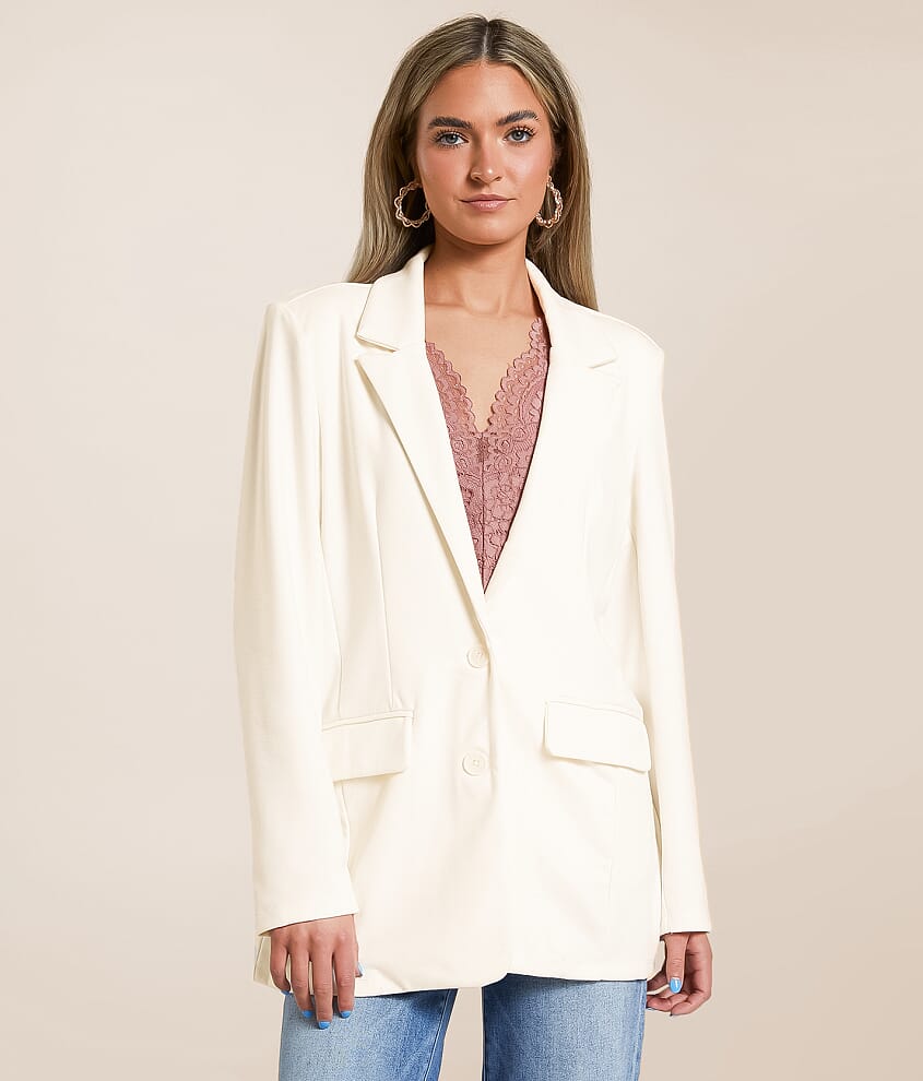 Double Button Knit Blazer - thumbnail 2