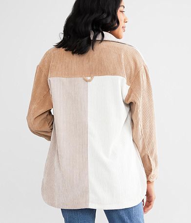 Stoosh Corduroy Colorblock Shacket BACK