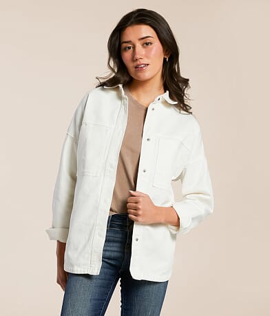 Stoosh Oversized Denim Shacket front view