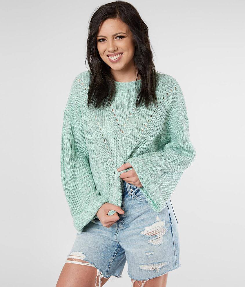 Daytrip Open Weave Cropped Sweater front view