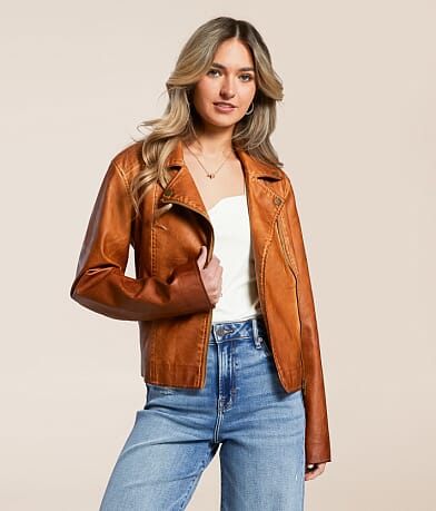 Stoosh Asymmetrical Moto Jacket front view