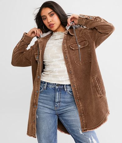 BKE Hooded Corduroy Jacket FULL_LEFT_SIDE