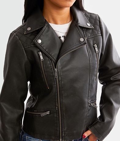 BKE Faux Leather Hooded Jacket MISC_DETAIL_2
