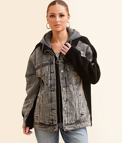 Open SZN Pieced Sherpa Denim Hooded Jacket FULL_RIGHT_SIDE