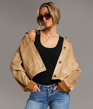 BKE Faux Suede Jacket front view