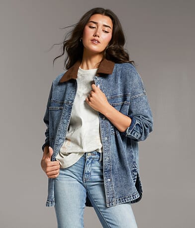 BKE Denim Barn Stretch Jacket front view
