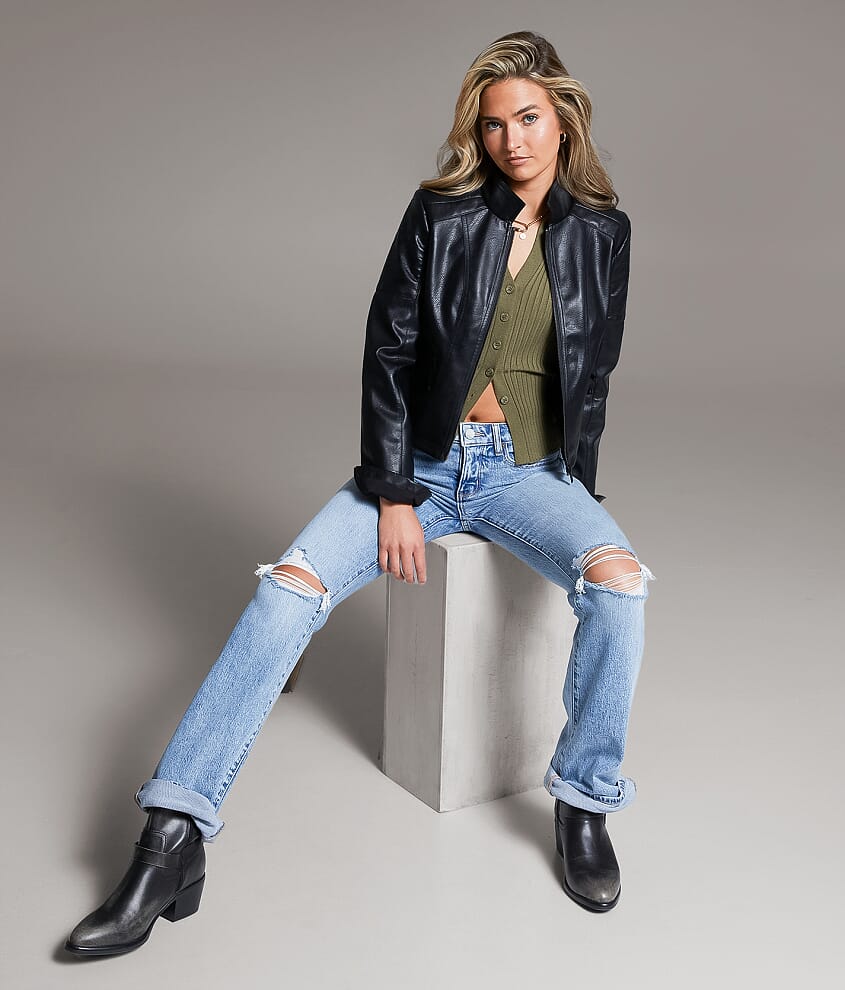 Faux Leather Moto Jacket