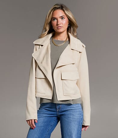 BKE Flyaway Faux Suede Jacket front view