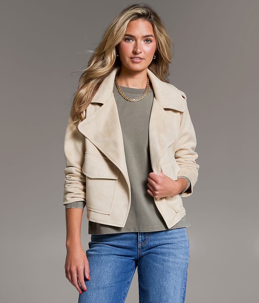 Flyaway Faux Suede Jacket