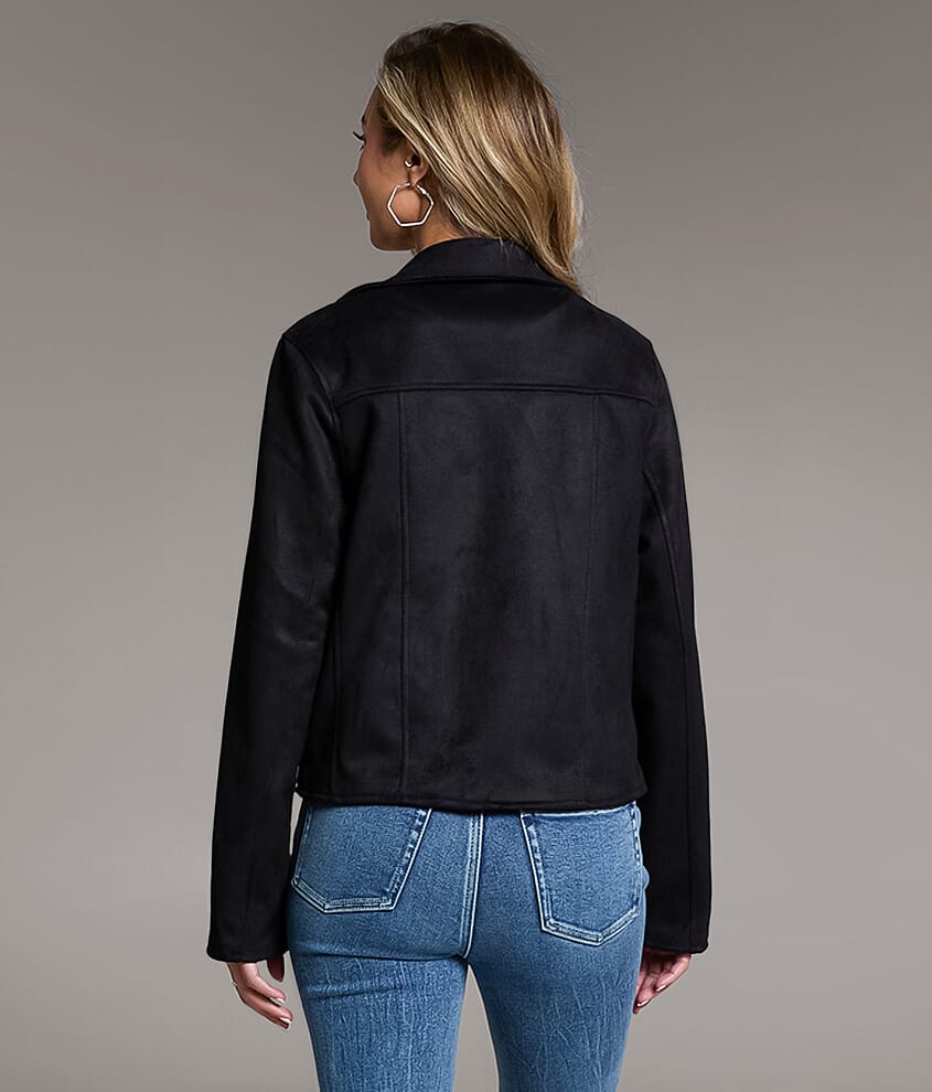 Faux Suede Moto Jacket