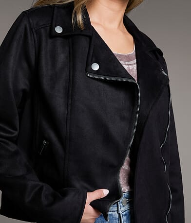 Faux Suede Moto Jacket thumbnail 4