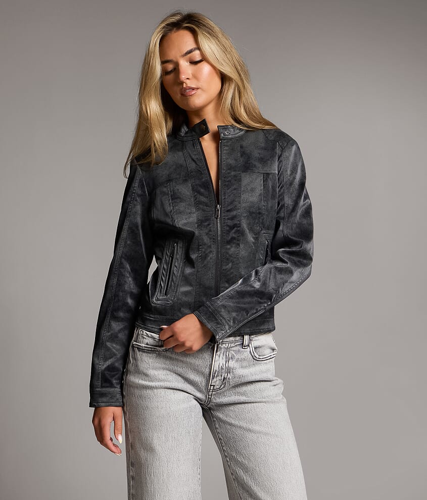 Faux Leather Moto Jacket - thumbnail 2