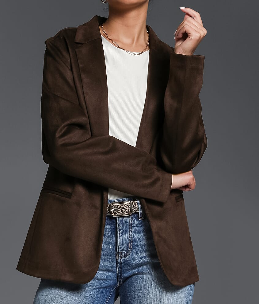 Faux Suede Blazer