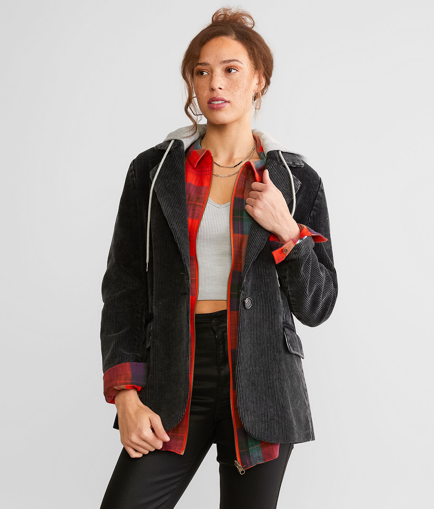 Black corduroy cheap jacket womens