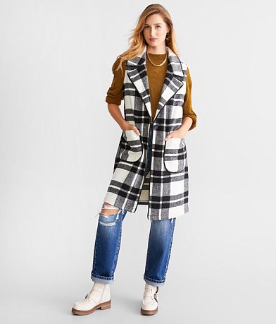 BKE Plaid Tunic Vest front view