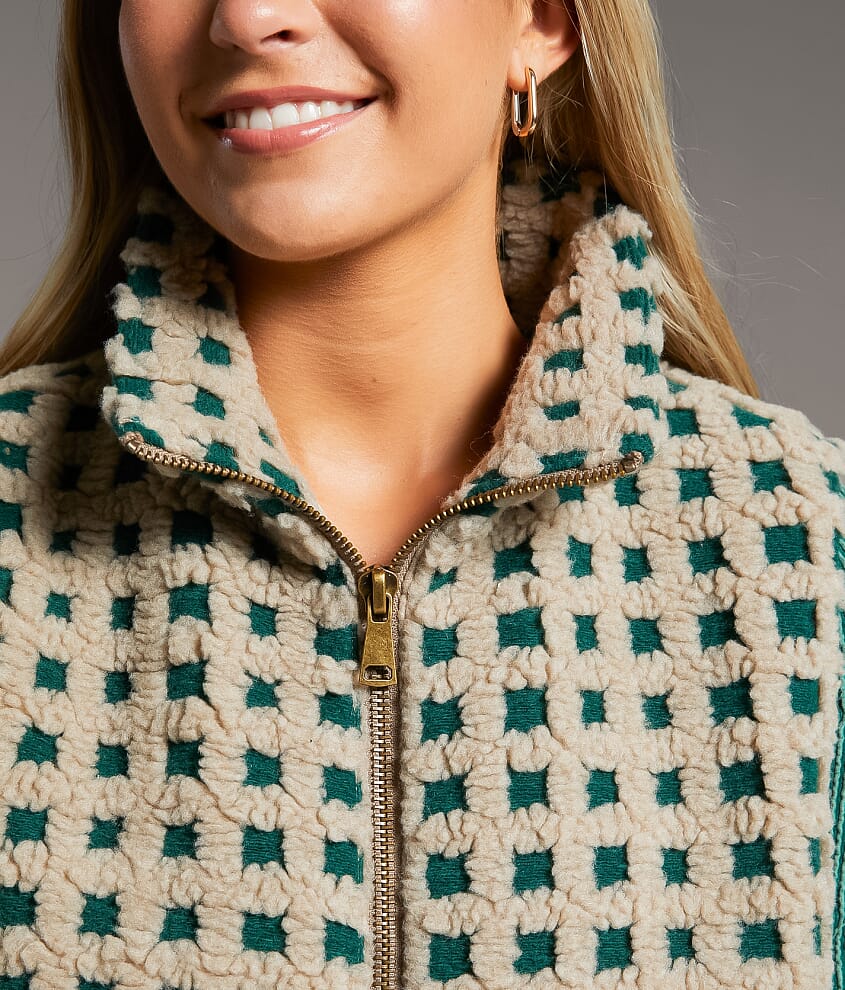 Checkered Sherpa Vest