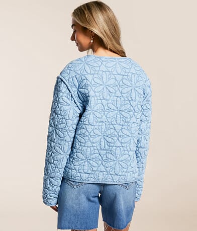 C&amp;C California Quilted Chambray Jacket BACK
