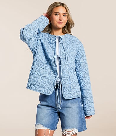 C&C California Quilted Chambray Jacket front view