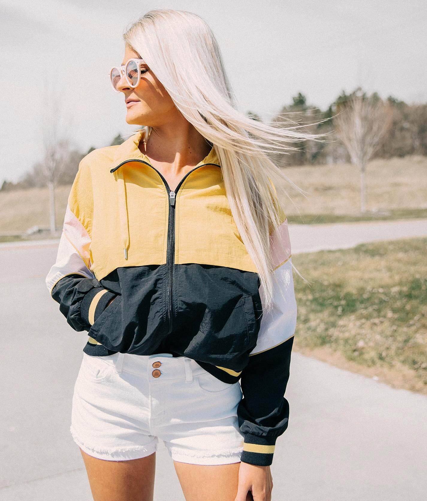 color block windbreaker womens