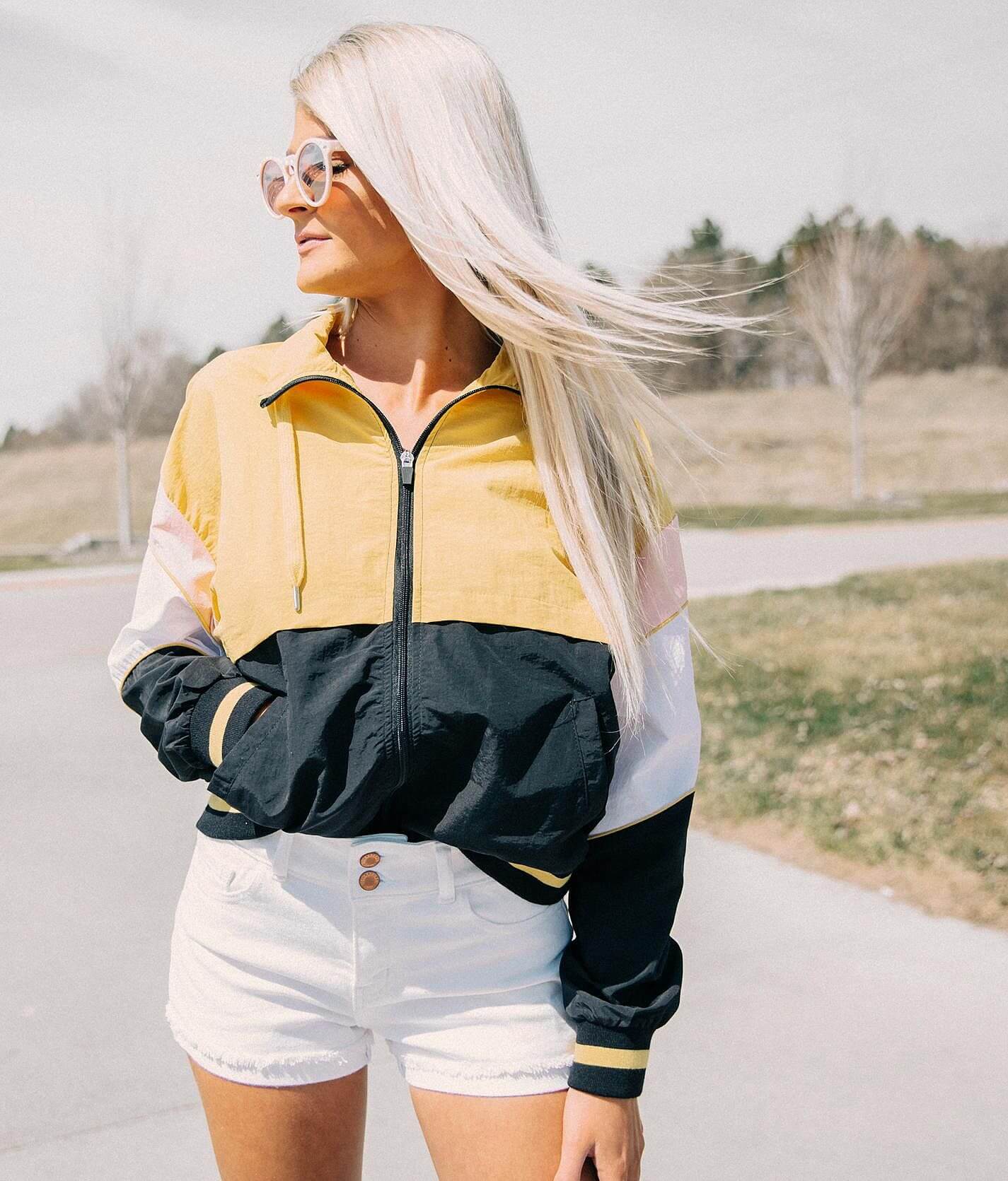 1 Sunset Lane Color Block Windbreaker Jacket - Women's Coats