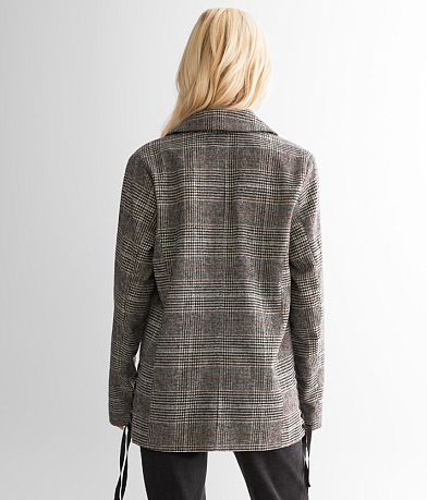 red by BKE Plaid Blazer BACK