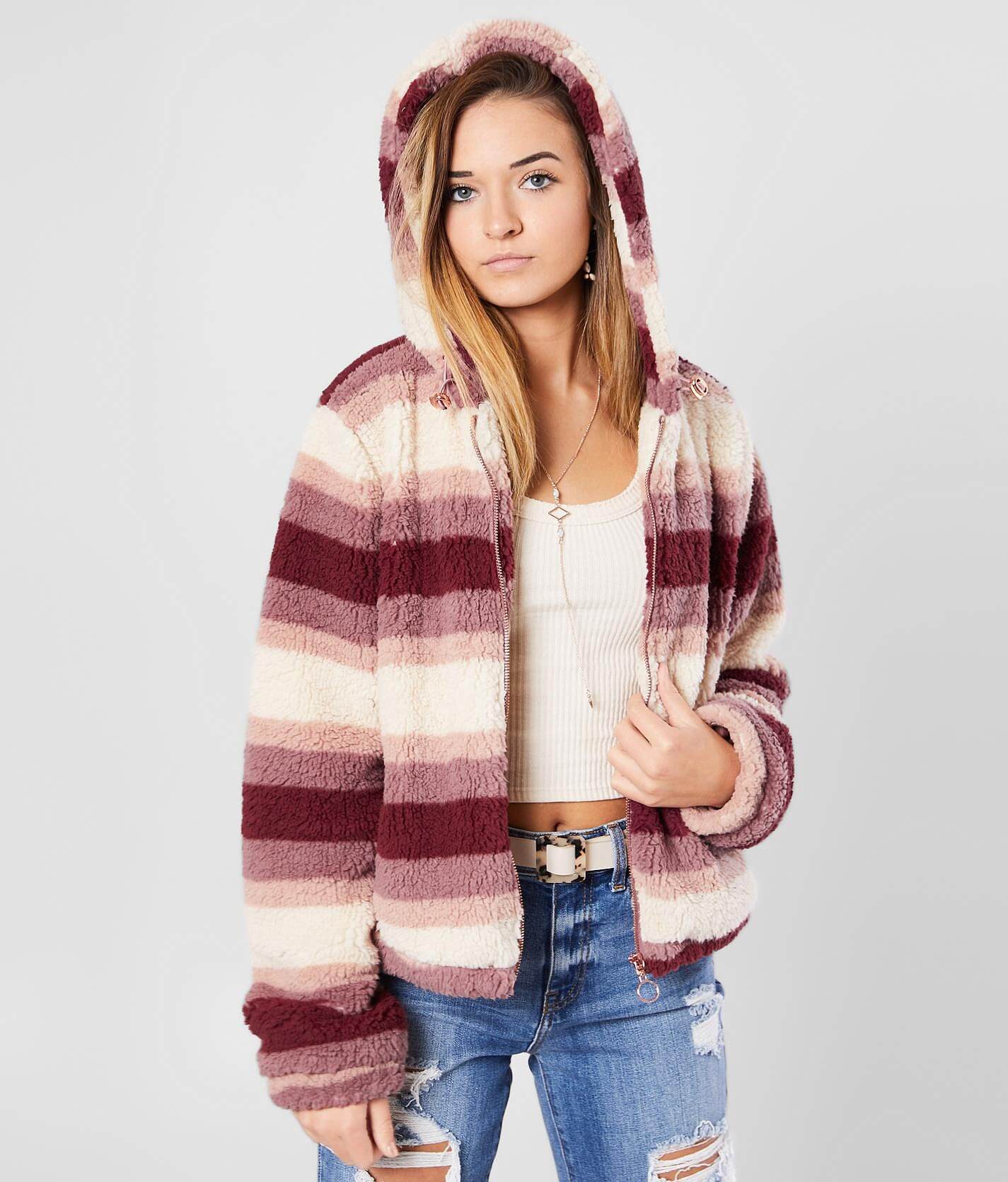 women's fuzzy jacket with hood