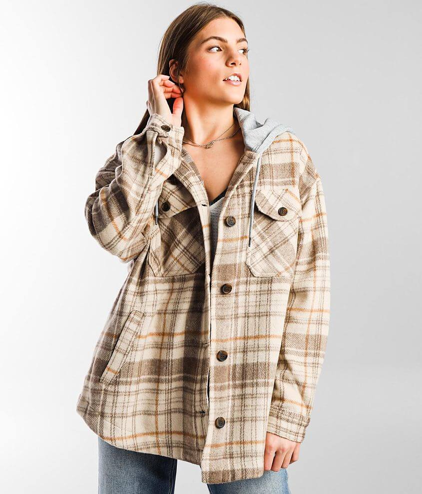 Ashley Plaid Hooded Jacket front view
