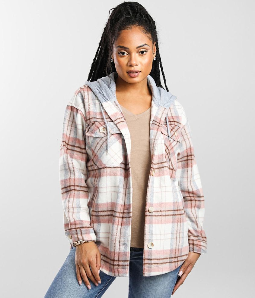 Hooded shacket 2024 women's