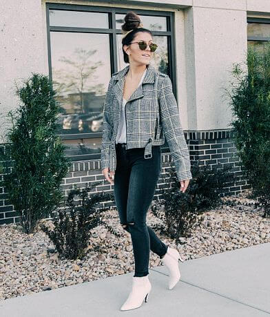 Stoosh Houndstooth Cropped Jacket full left side view
