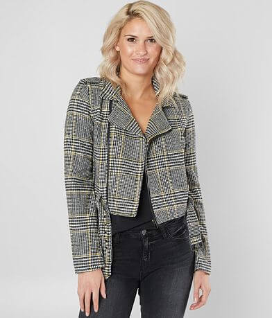 Stoosh Houndstooth Cropped Jacket full right side view