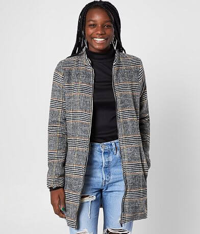 Stoosh Brushed Houndstooth Midi Jacket full left side view