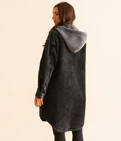 Stoosh Hooded Corduroy Tunic Shacket BACK