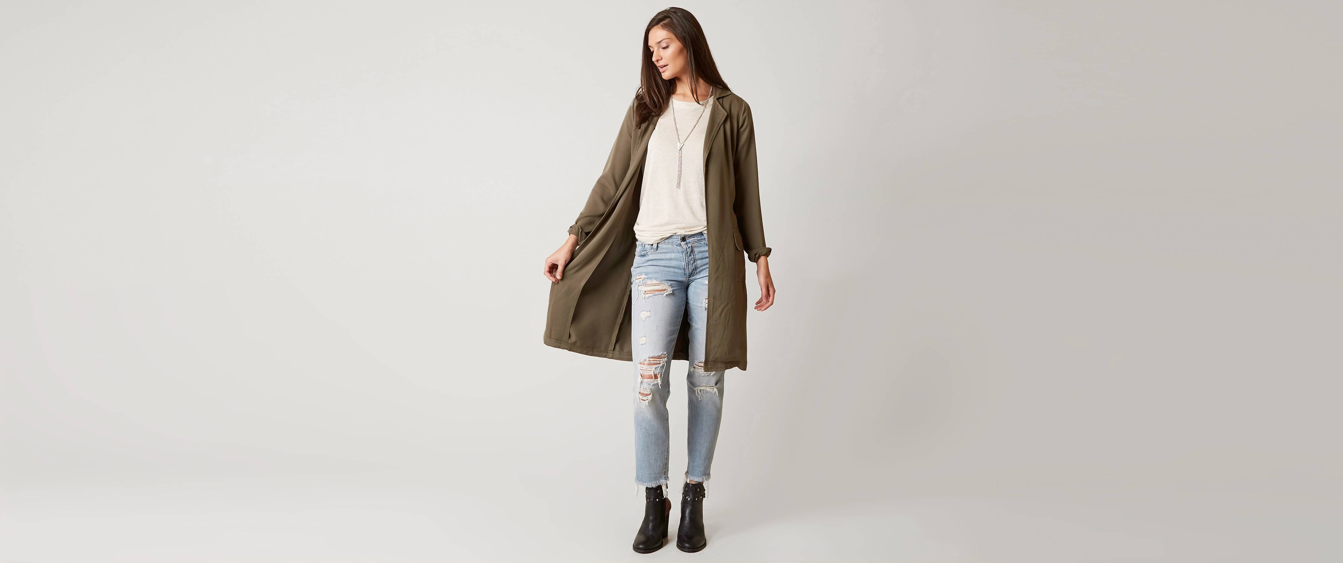 Stoosh Trench Jacket Women S Coats Jackets In Olive Buckle