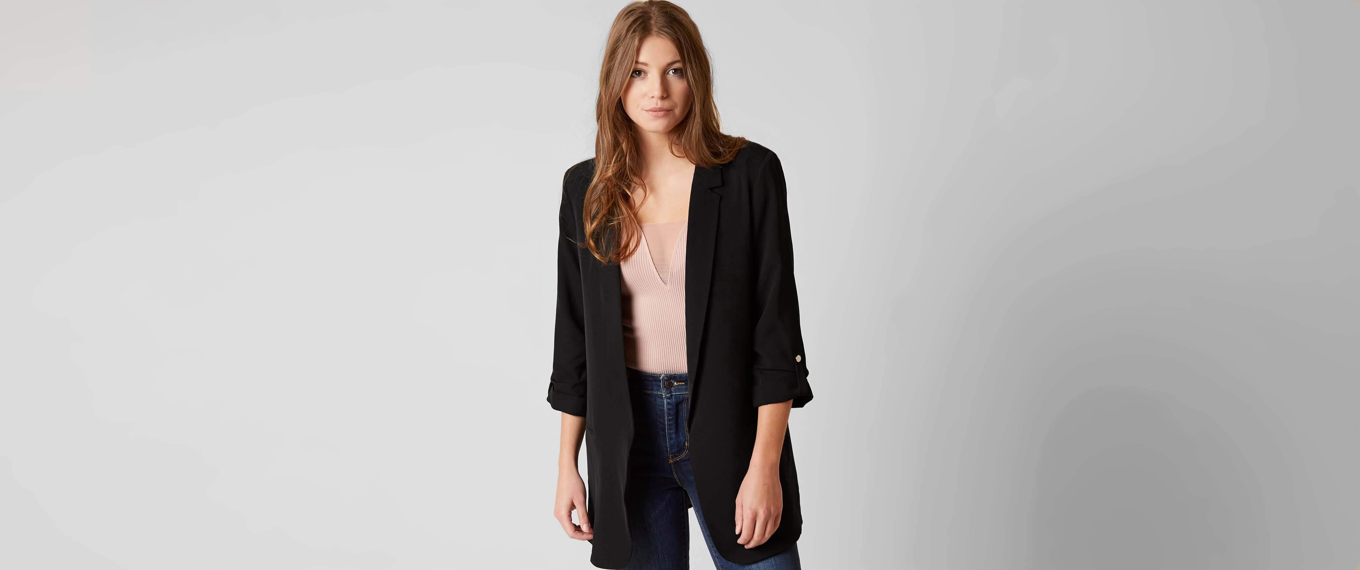Stoosh Chiffon Blazer Jacket Clothing in Black Buckle