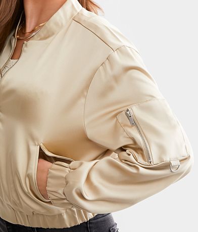 Stoosh Satin Cropped Bomber Jacket MISC_DETAIL_1