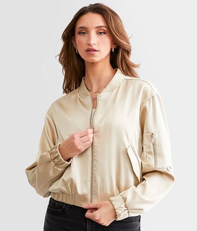 Stoosh Satin Cropped Bomber Jacket FULL_RIGHT_SIDE