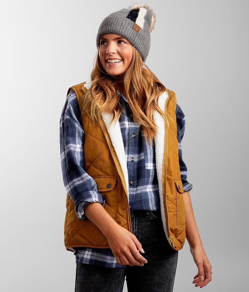 women's reversible puffer vest