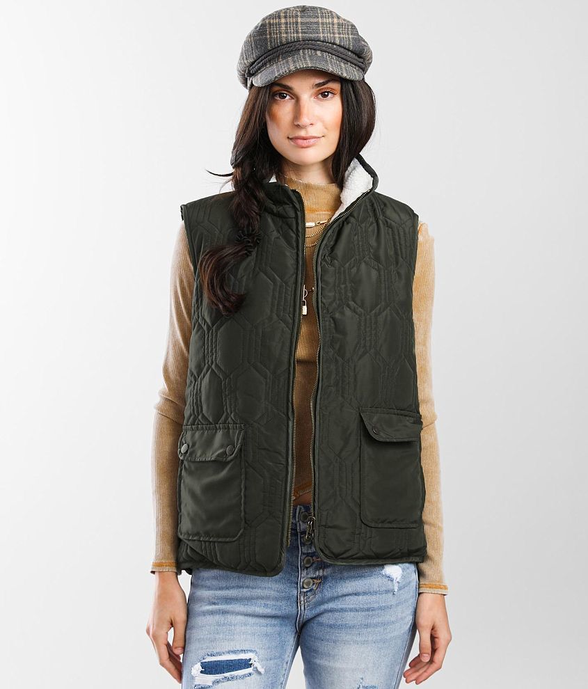 BKE Quilted Reversible Puffer Vest front view