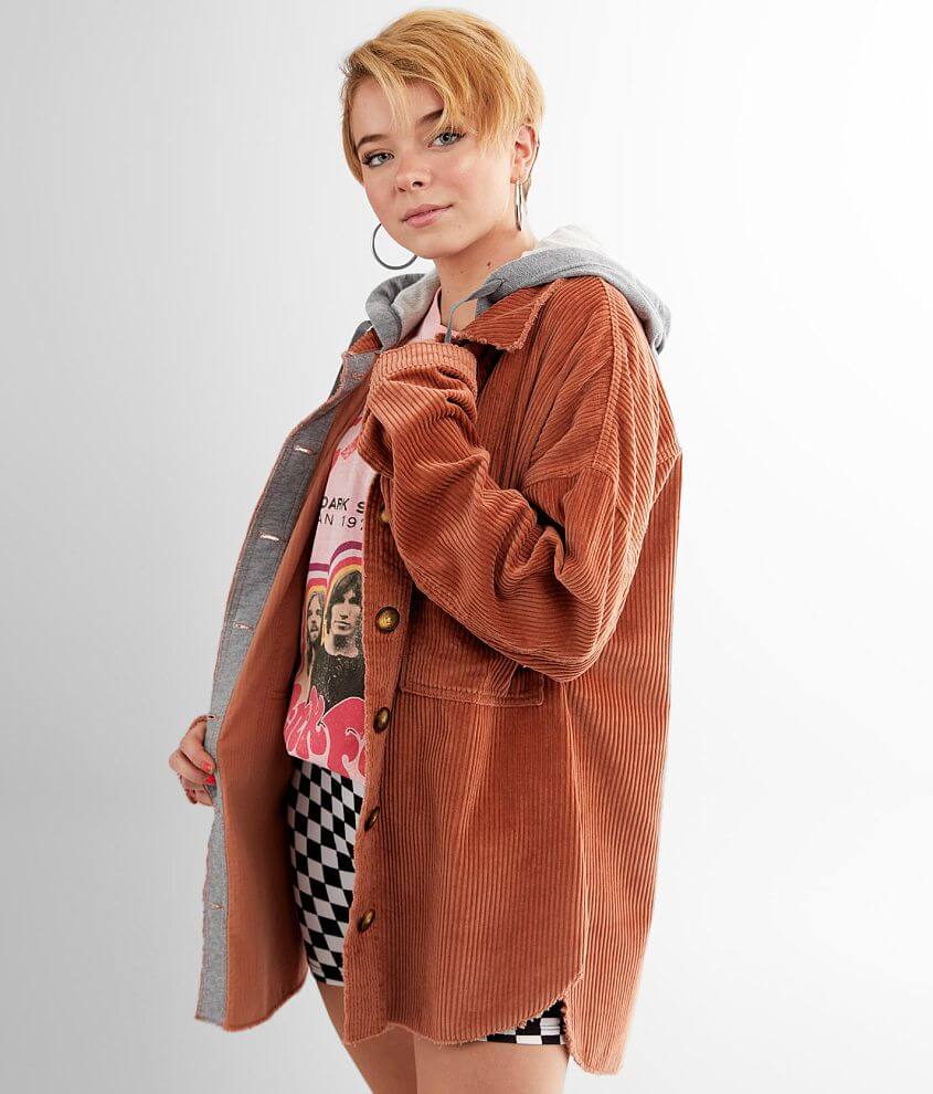 corduroy shacket outfit